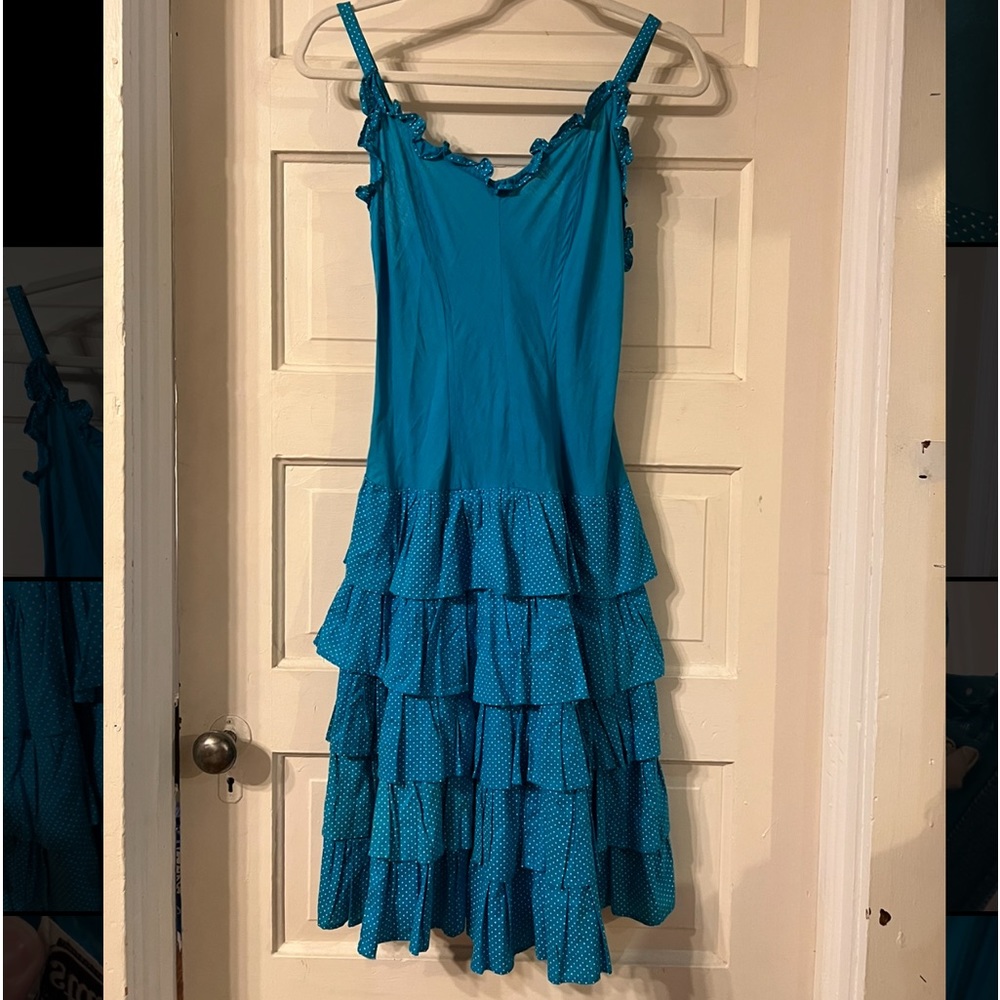 Vintage polka dot ruffle dress